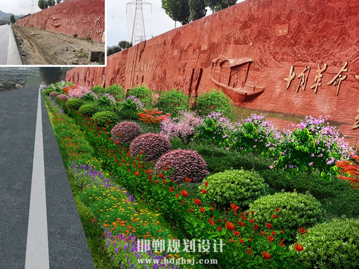 邯郸某国道旁道路绿化提升设计效果图